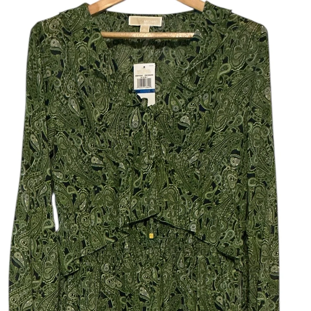 NWT Michael Kors‎ Green Paisley Dress size XL